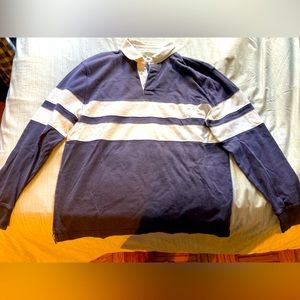 J crew rugby shirt, navy blue, size large